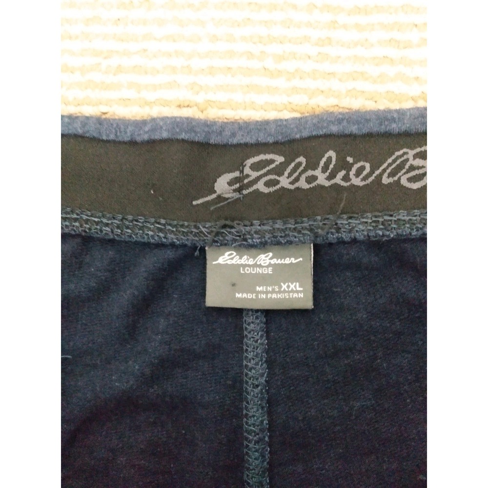 Eddie Bauer Sweat Shorts Men Size XXL Black Elastic Waist Drawstring Zip Pocket - Picture 6 of 9